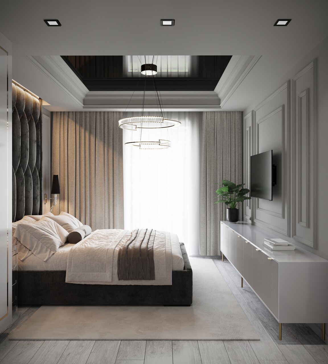 Kreatywny architekt sypialnia glamour