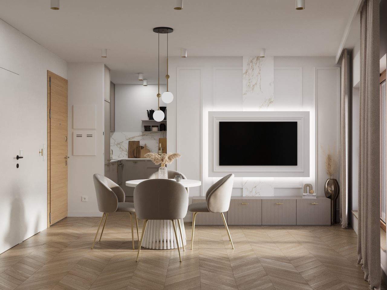 kreatywny architekt-salon z kuchnią